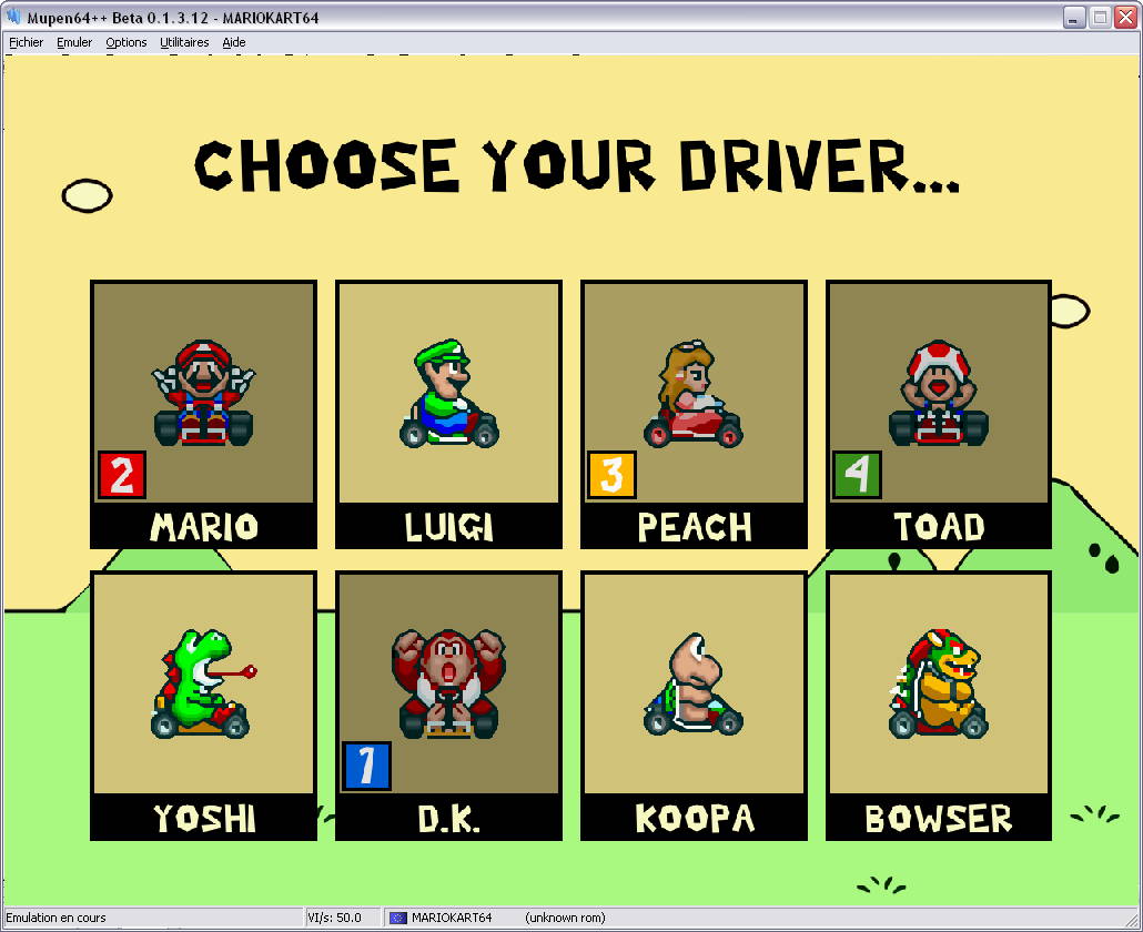 mario kart menu